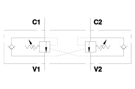 Клапан подпорный тормозной VBCD 1/4" DE/A (V0418)